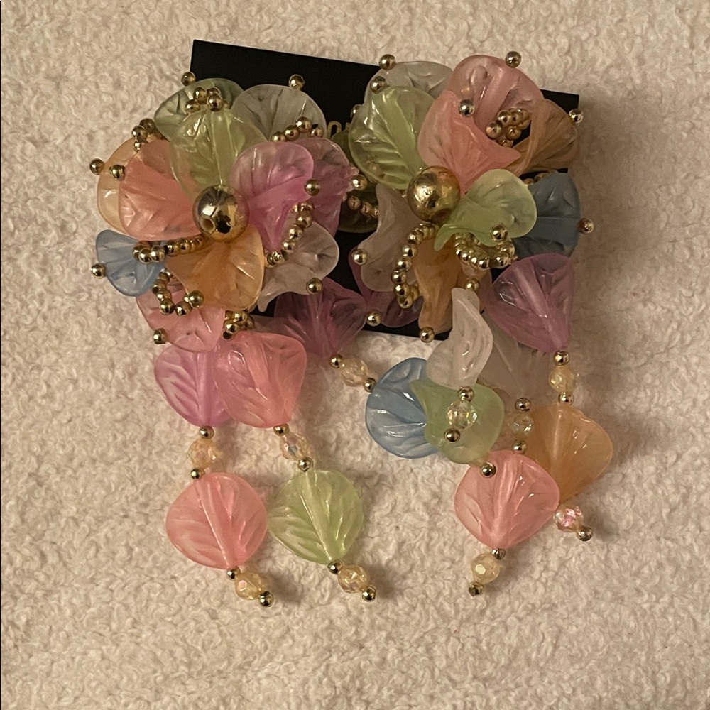Colorful Floral Beaded Earrings